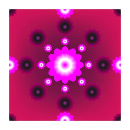Seamless vector illustration of pink purple mandala style flower shape on purple background, pattern for making printing paper work or textile artworkのイラスト素材