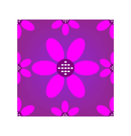 Seamless vector illustration of pink purple mandala style flower shape pattern on purple background, pattern for making printing paper work or textile artworkのイラスト素材