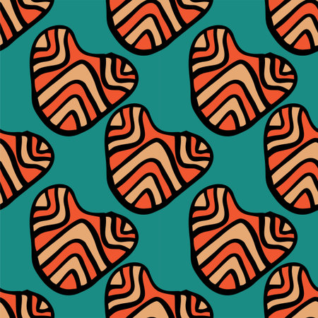 Seamless vector geometric shape with tribal style art on pastel blue green background, for making...