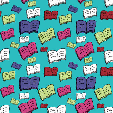 Seamless vector illustration of business and knowledge doodle in pastel color on sweet pastel background for making many kinds of online or printed media and marketing materialsのイラスト素材