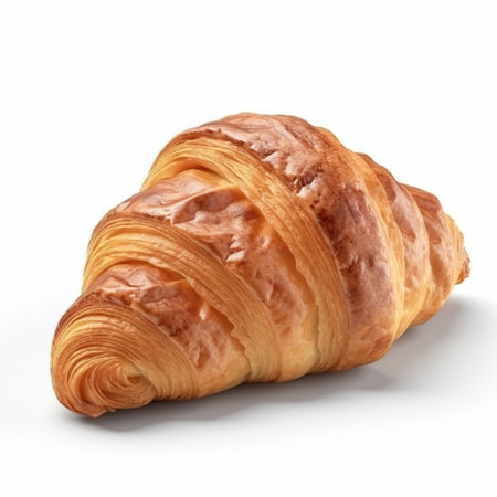Croissant isolated on white background. Clipping path included.の素材
