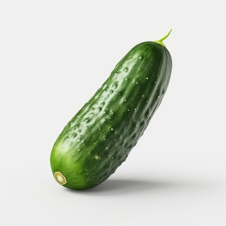 Cucumber isolated on a white background. 3d rendering.の素材