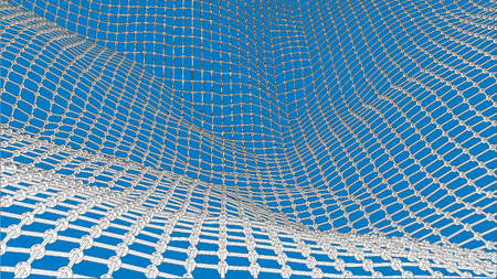 3d wireframe wave net surface scientific backgroundのイラスト素材