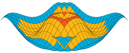 Colorful 3d surface dimentional graph of a mathematical functionのイラスト素材