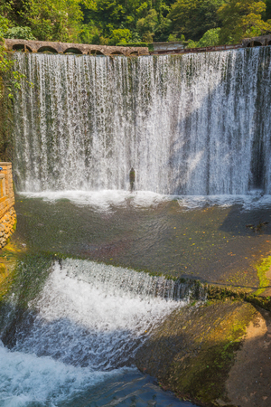 Waterfall with natural background at New Athos Abkhaziaの写真素材