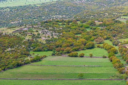 Mountain valley landscape aerial view natural backgroundの写真素材