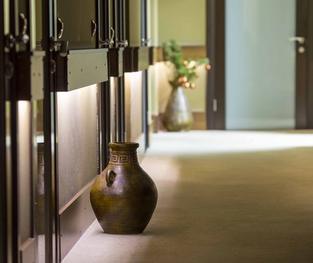 Corridor room in contemporary house with vaseの写真素材