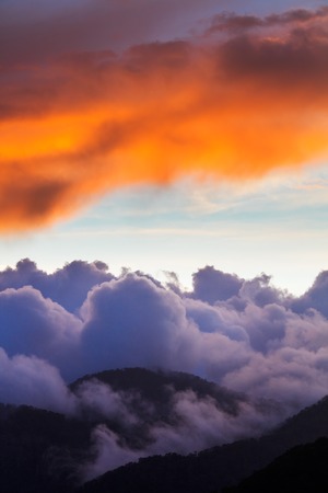 Dramatic cloudscape sunset in Troodos mountains Cyprusの写真素材