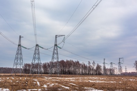 Electric power plant, power transmission line, industrial equipmentの写真素材
