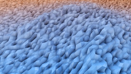 3D illustration of poly relief surface template structureの写真素材