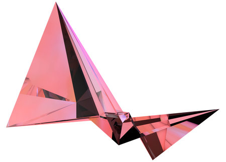 3D illustration of irregular polygonal  polyhedron colored object