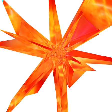 3D illustration of irregular polygonal  polyhedron colored objectの写真素材