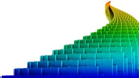3D illustration of spiral object like staircaseの写真素材
