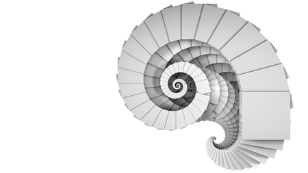 3D illustration of spiral object like staircaseの写真素材