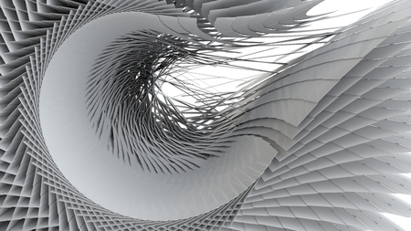 3D illustration of three-dimensional matrix  structure wrapの写真素材