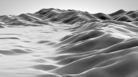 3D illustration of a surface looks like a mountain landscape