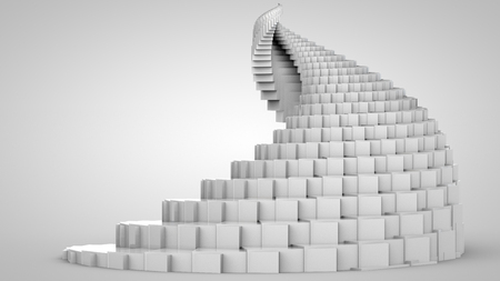 3D illustration of spiral object like staircaseの写真素材