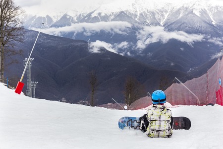 RUSSIA, SOCHI, GORKY GOROD - MARCH 26, 2017: View of slopes of Gorky Gorod ski resortのeditorial素材