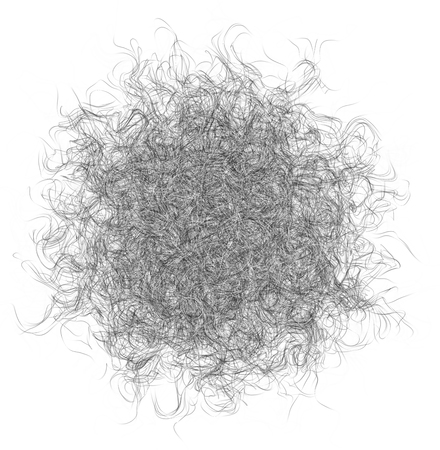 3D illustration of abstract fiber ballの写真素材