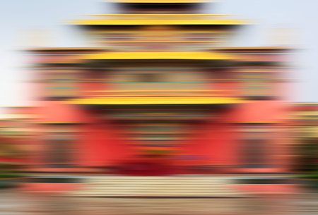 Psychedelic background based on blured architecture imageの写真素材