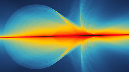 Colorful abstract illustartion looks like space planets motionの写真素材