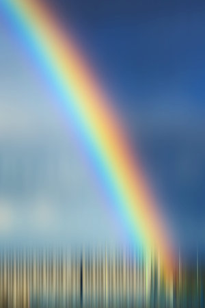 Psychedelic background based on blured landscape imageの写真素材