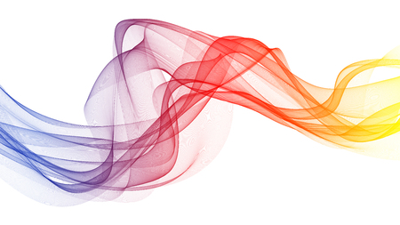 3d illustration of Colorful waves look like smokeの写真素材