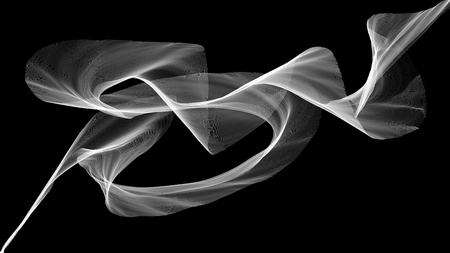 3D illustration of White waves look like smokeの写真素材