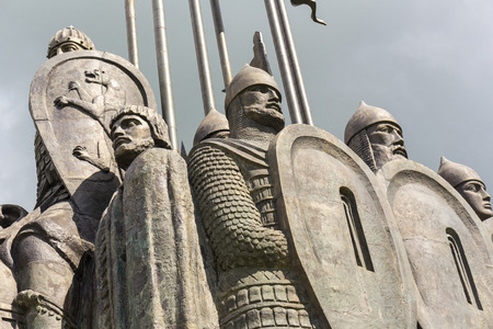 Battle on the Ice monument in Pskovの写真素材
