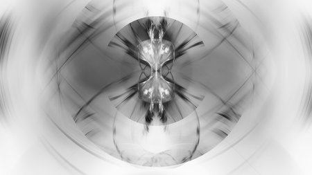 Monochrome abstract fractal illustrationの写真素材