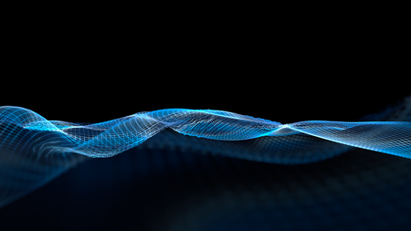 3d illustration of abstract wave structure scientific backgroundの写真素材