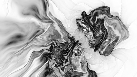 Monochrome abstract fractal illustrationの写真素材