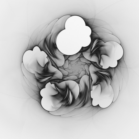 Monochrome abstract fractal illustrationの写真素材