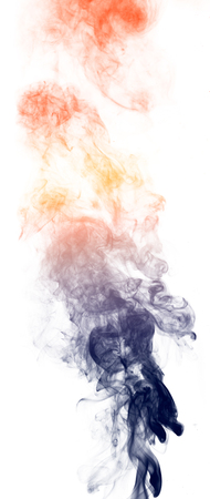 Colorful fantasy smoke on white backgroundの写真素材