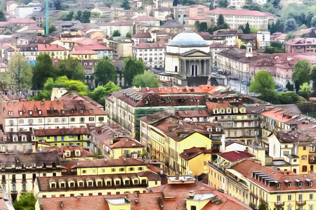 Colorful painting of cityscape from Mole Antonellianaの写真素材