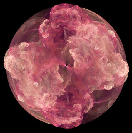 Colorful abstract fractal illustration on black backgroundの写真素材