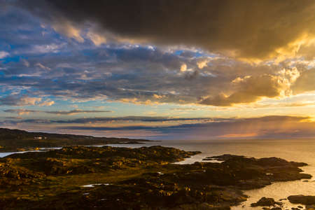 Beautiful arctic summer landscape on Barents seaの写真素材