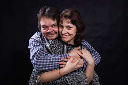 Adult man and woman are happy to be togetherの写真素材