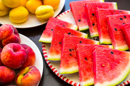 Served tasty vegeterian meal close up view.の写真素材