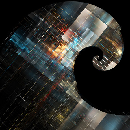3D illustration of abstract fractal for creative design looks like modern city techno structure.