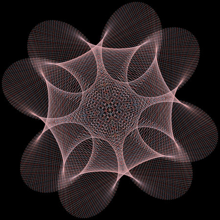 3D illustration of abstract fractal for creative designn on black background.