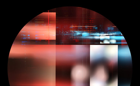3D illustration of abstract fractal for creative design looks like modern city techno structure.