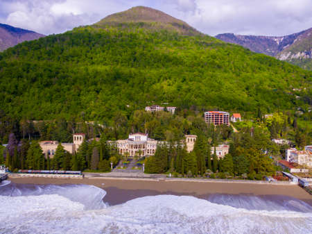 View from drone on Black sea coastの写真素材