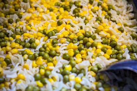 Served tasty vegeterian heahy food close up view.の写真素材