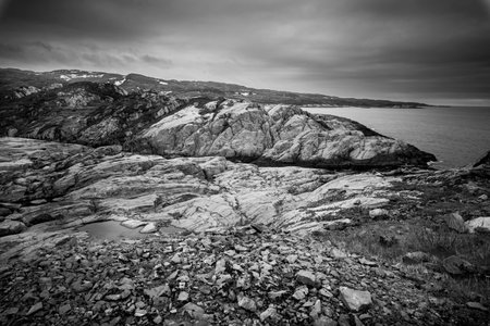 Beautiful arctic summer landscape on Barents sea