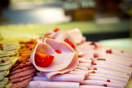 Cliced meat and ham ready to be served