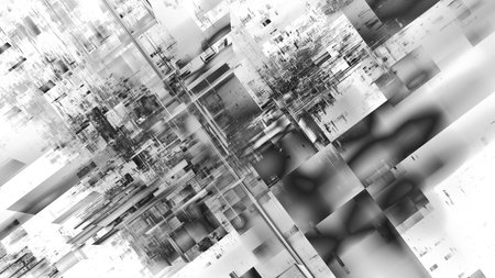 3D illustration of abstract fractal for creative design looks like modern city techno structure.の写真素材