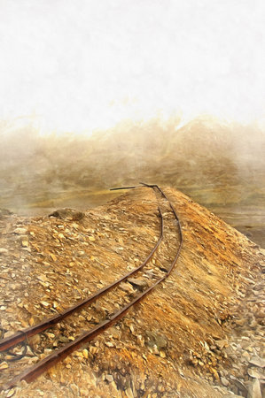 Abandoned mine at Polar Urals colorful painting looks like picture.の写真素材