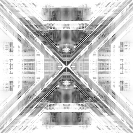 Abstract fractal illustration for creative design looks like modern city techno structure.の写真素材
