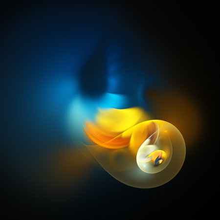 3D illustration of abstract fractal for creative design looks like glare spheres.の写真素材